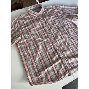 Carhartt Men’s XXL Plaid Short-Sleeve Button-Down Shirt — 100% Cotton Workwear